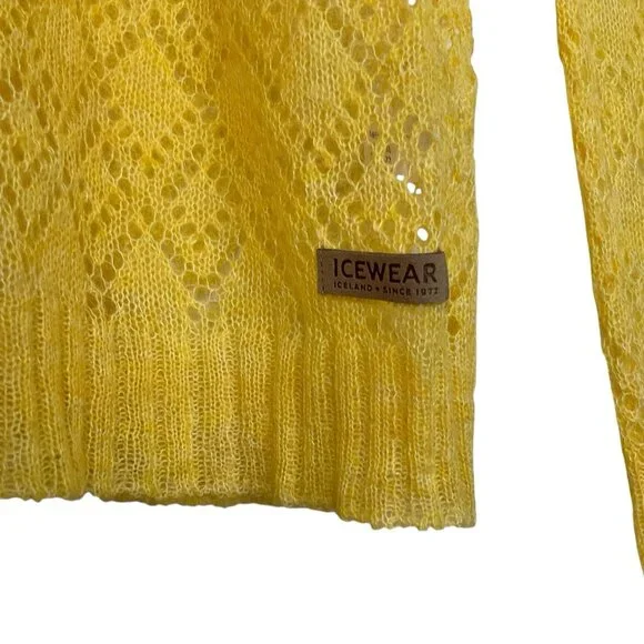 ICEWEAR Turtleneck knitted Wool Mohair long sweater Sz XS Mustard - Picture 6 of 9